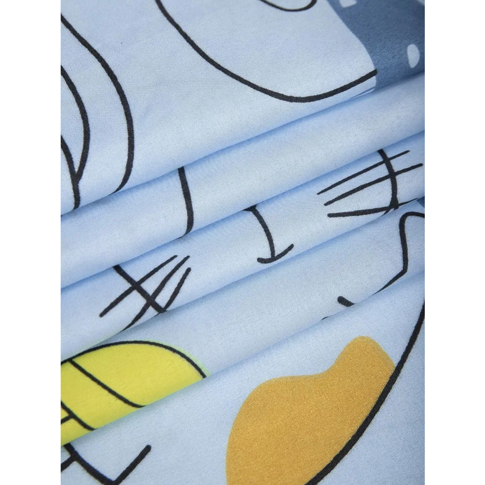 Комплект постельного белья «Amore Mio» Мако-сатин Weasel Микрофибра Евро, 92960, голубой