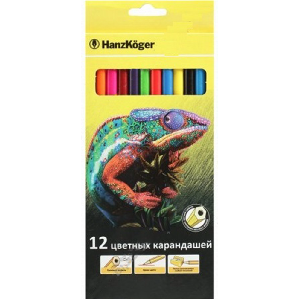 Набор цвет­ных ка­ран­да­шей «HanzKoger», 12 цветов