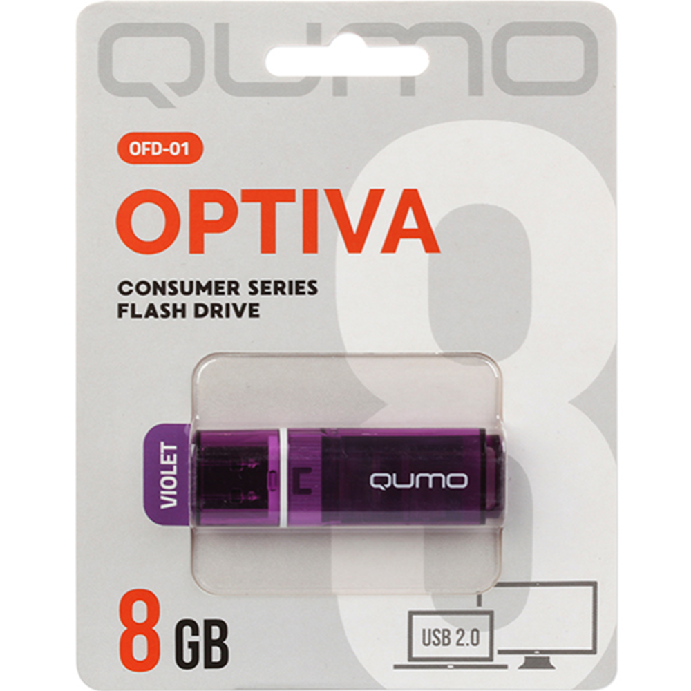 Картинка товара USB Flash «Qumo» Optiva 01 8GB 2.0, QM8GUD-OP1-violet