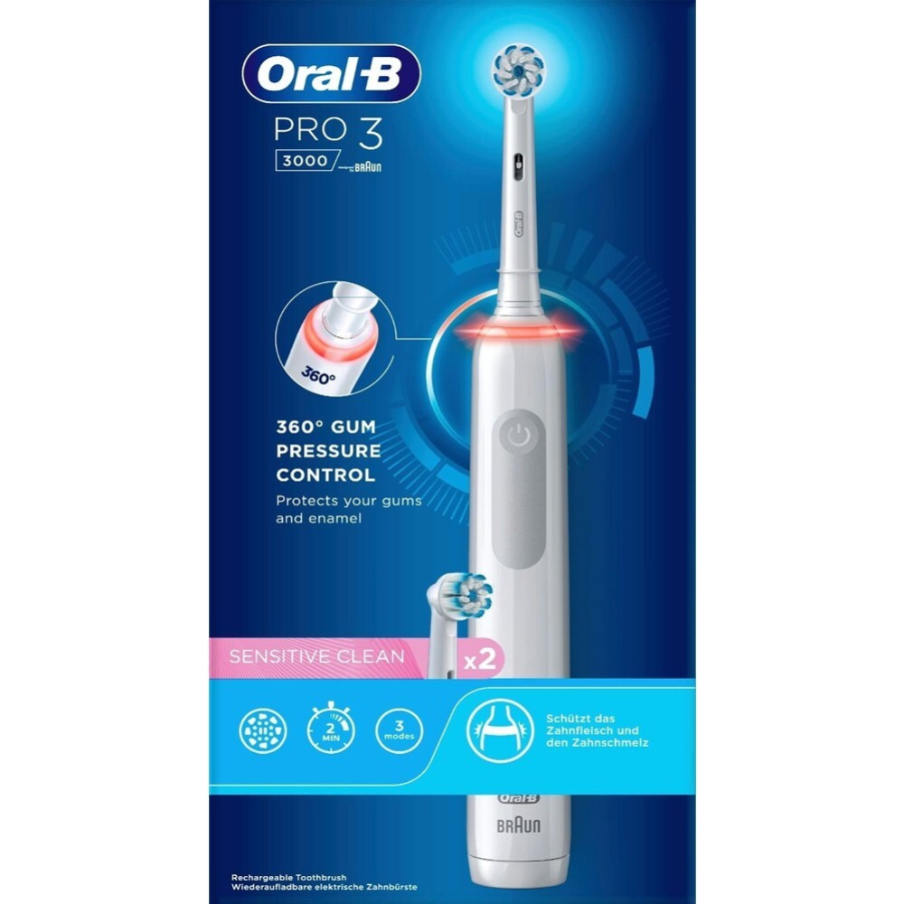 Зубная щетка «Oral-B» Pro 3 3000 Sensitive Clean, D505.523.3, white