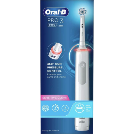 Зубная щетка «Oral-B» Pro 3 3000 Sensitive Clean, D505.523.3, white