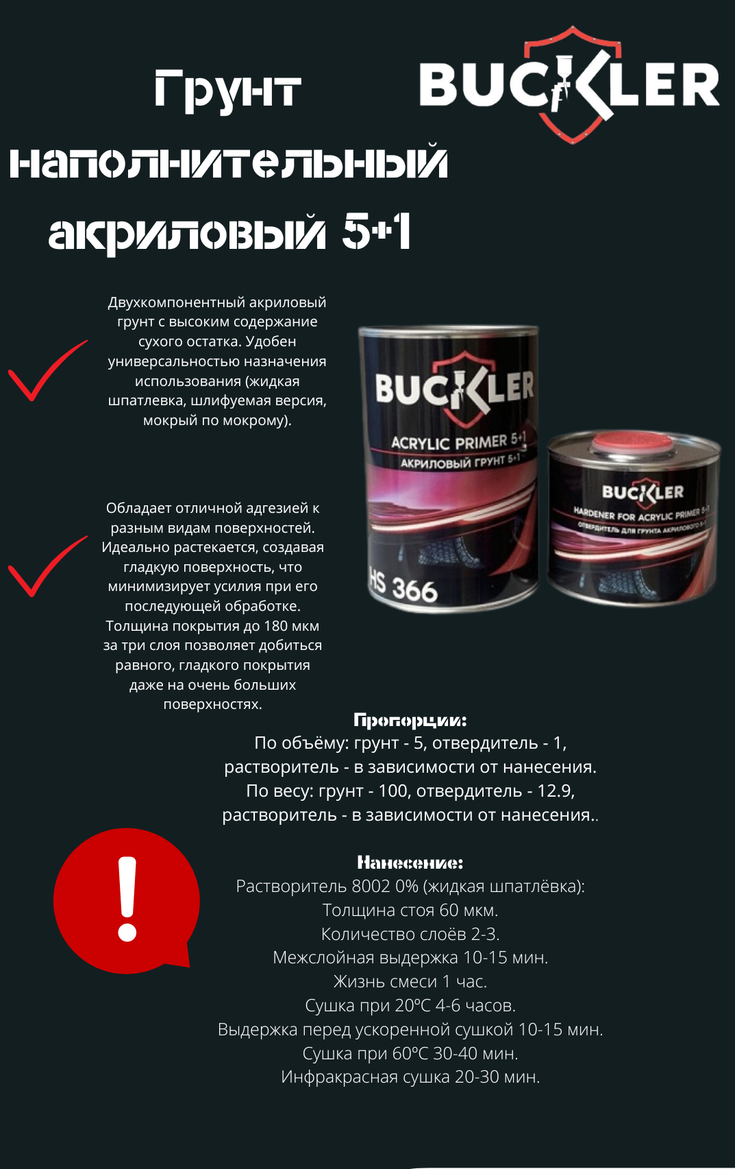 BUCKLER Грунт акриловый 5+1 (0,9 л)