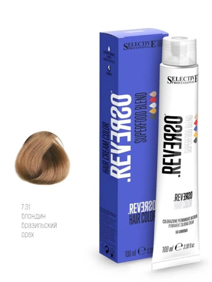 Крем-краска без аммиака Selective Professional - REVERSO Hair Color 7.31, 100 мл.