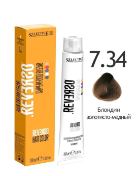 Крем-краска без аммиака Selective Professional - REVERSO Hair Color 7.34, 100 мл.