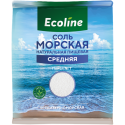 Соль мор­ская «Ecoline» на­ту­раль­ная пи­ще­вая, помол №1, 1 кг