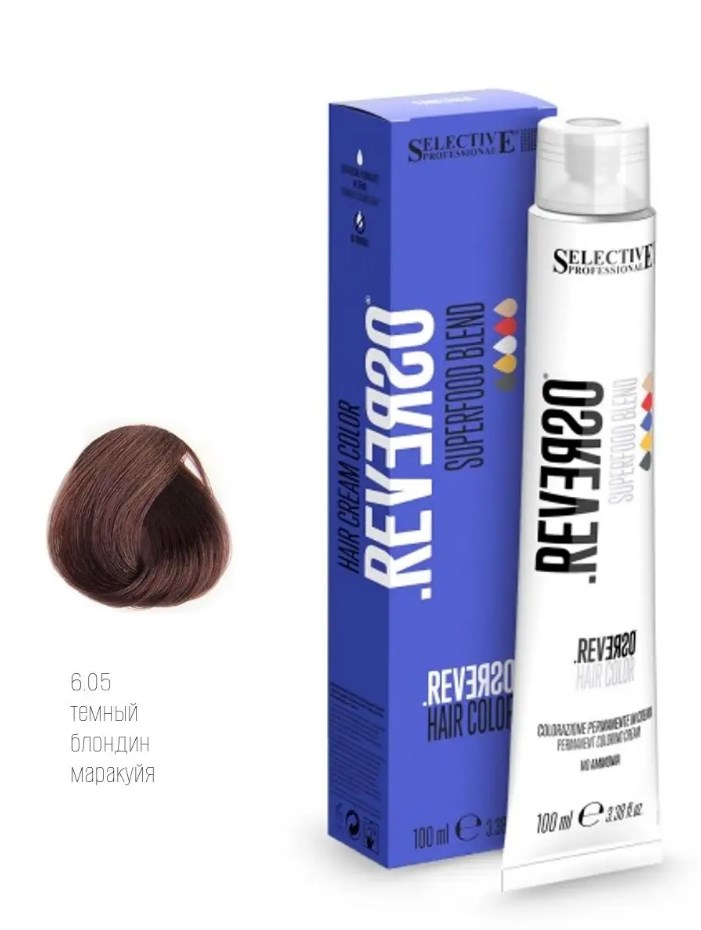 Крем-краска без аммиака Selective Professional - REVERSO Hair Color 6.05, 100 мл.