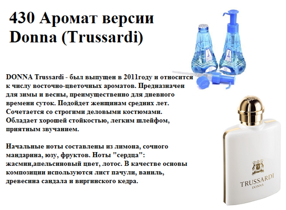 Духи Рени Reni 430 Аромат направления Donna (Trussardi) - 100 мл