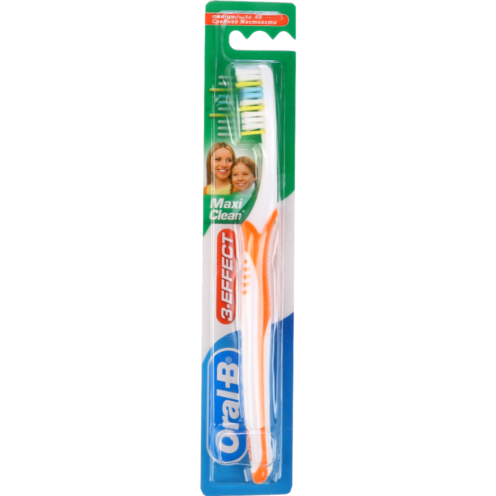 Зубная щетка «Oral-B» 3-Effect Maxi Clean» оранжевый, 1 шт