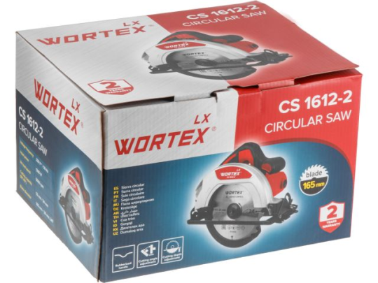 Циркулярная пила WORTEX LX CS 1612-2 в кор. (1200 Вт, 160х20х24Т, пропил в дереве (90°/45°) 53/34 мм)