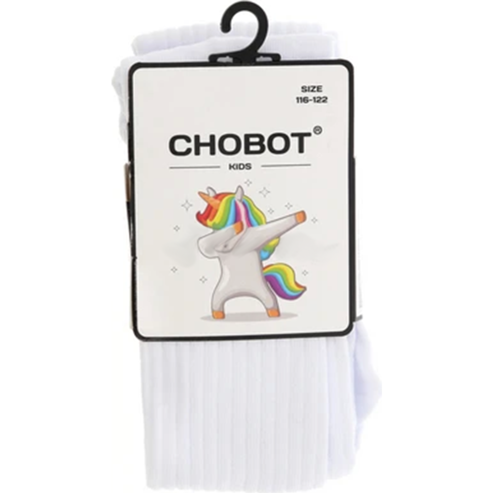 Колготки детские «Chobot» 70-07, белый, рубчик, размер 116-122