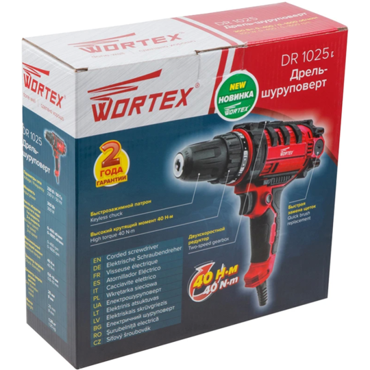 Дрель-шуруповерт «Wortex» DR 1025