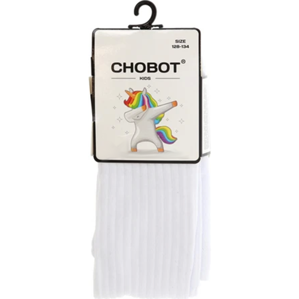 Колготки детские «Chobot» 70-07, белый, рубчик, размер 128-134