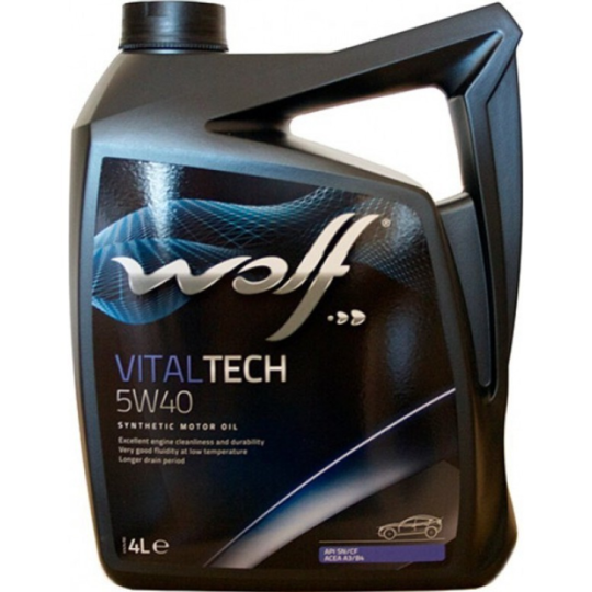 Масло моторное «Wolf» VitalTech, 5W-40, 16116/4, 4 л