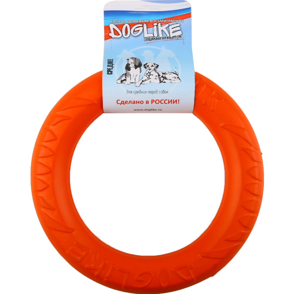 Игрушка для собак «Doglike» кольцо для собак восьмигранное, оранжевое, 26.5х18.5х4.6 см
