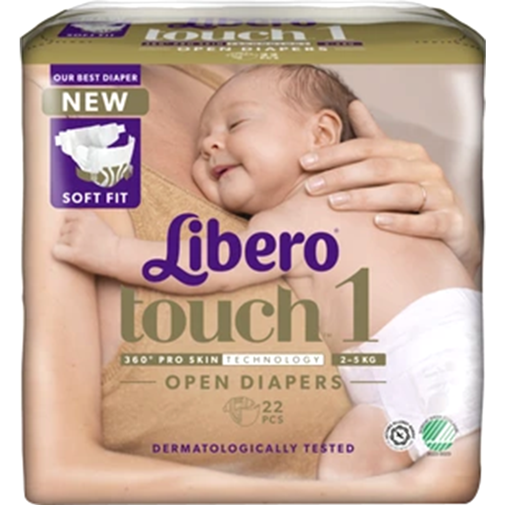 Подгузники детские «Libero» Touch, размер Newborn 1, 2-5 кг, 22 шт