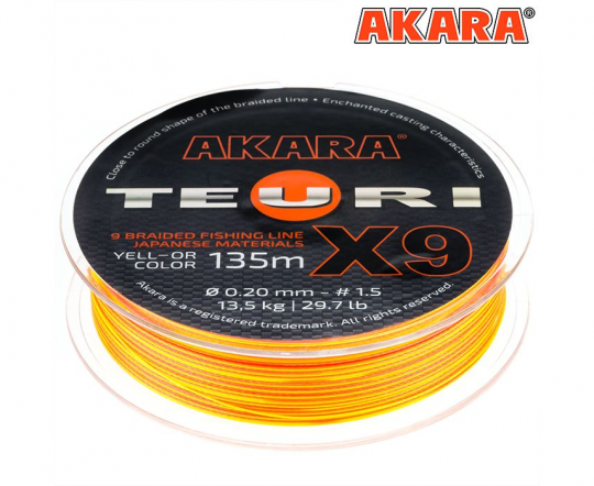 Плетёный шнур Akara Teuri X-9 (135м), 0.1 мм