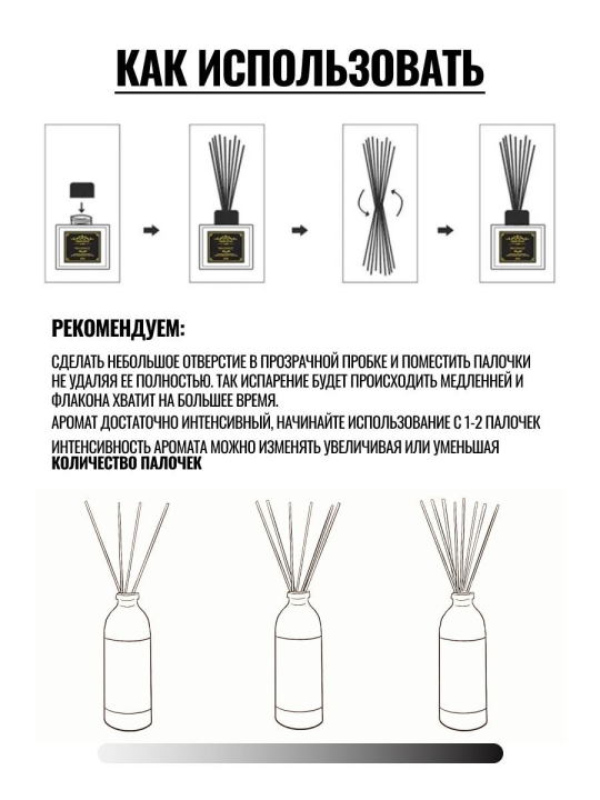 Диффузор для дома с 3 палочками парфюмированный 55 мл