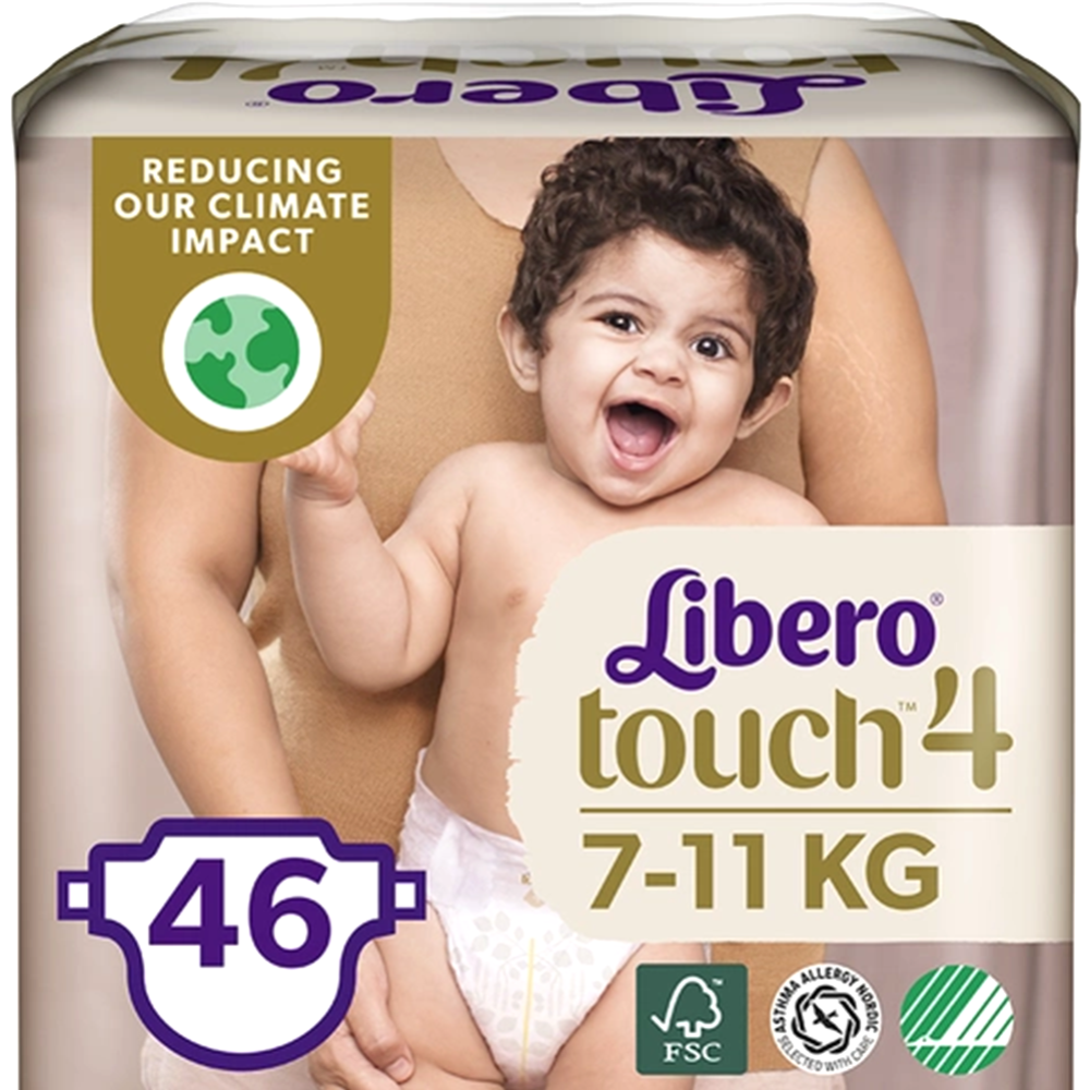 Картинка товара Подгузники детские «Libero» Touch, размер Maxi 4, 7-11 кг, 46 шт