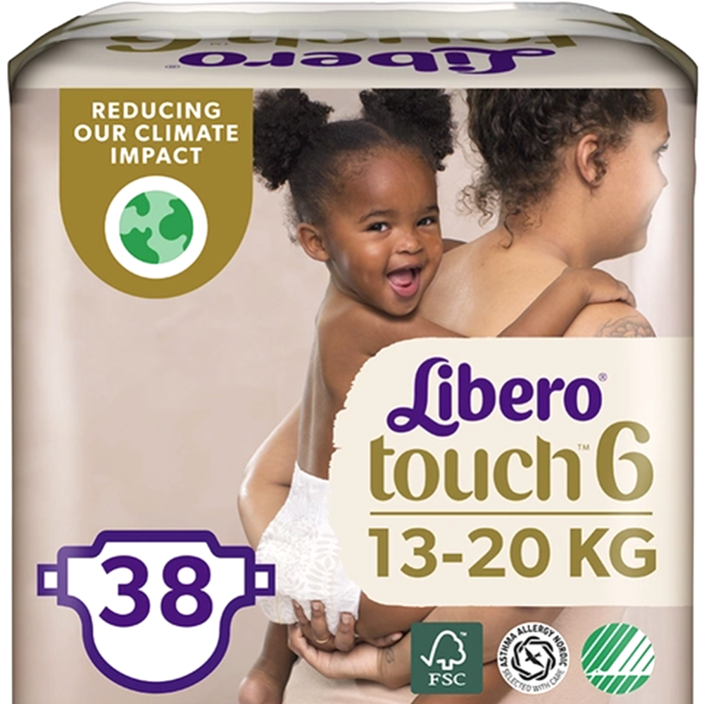 Подгузники детские «Libero» Touch, размер Junior 6, 13-20 кг, 38 шт