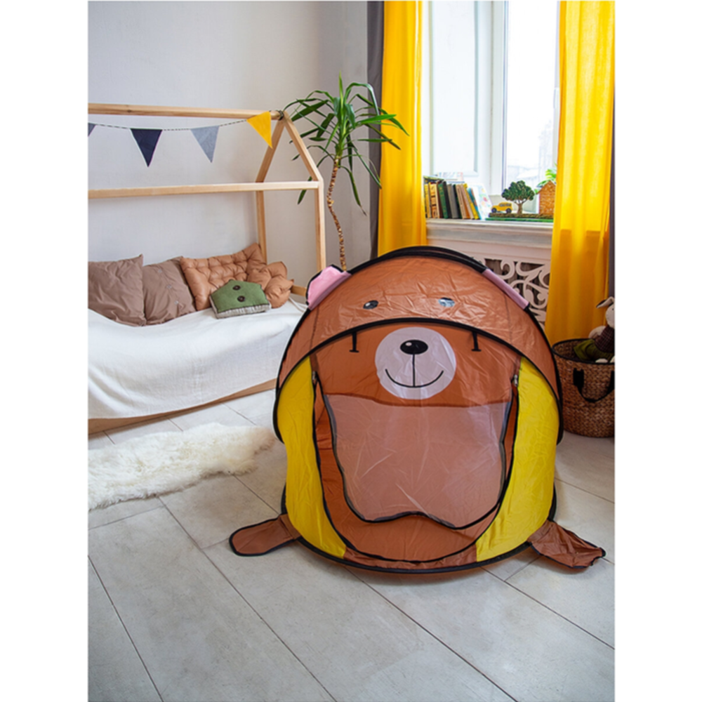 Детская игровая палатка «Фея Порядка» Берлога медвежонка, CT-065, коричневый/желтый #3
