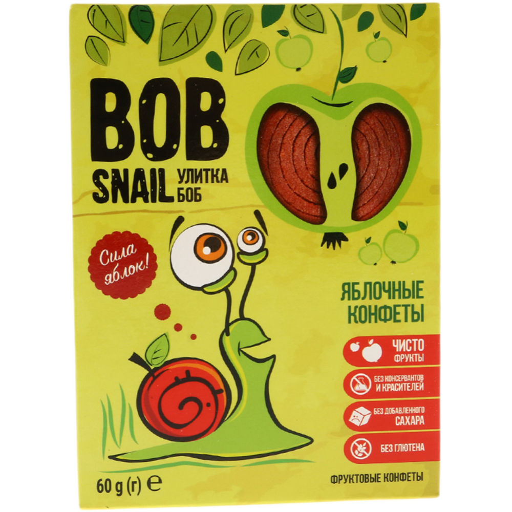 Конфеты «Bob Snail» яблочные натуральные, 60 г купить в Минске: недорого, в  рассрочку в интернет-магазине Емолл бай