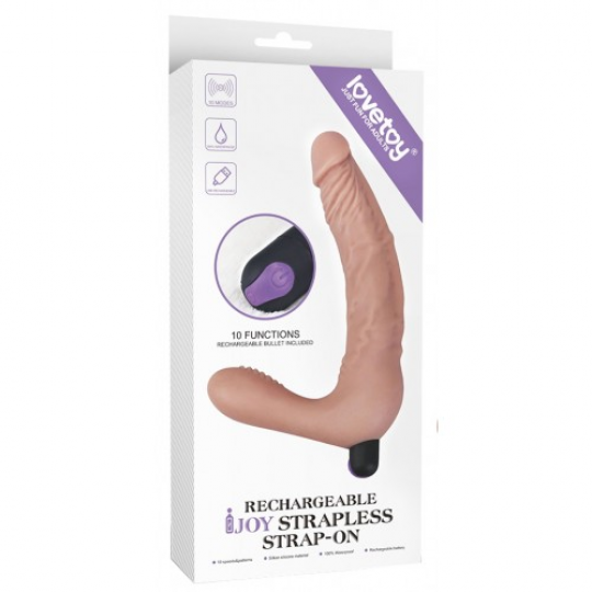 Безремневой реалистичный вибрострапон Rechargeable Ijoy Strapless Strap on 21 см