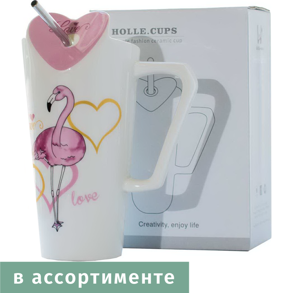 Кружка «Mon ami» MUG-226, с крышкой, 430 мл, в ассортименте