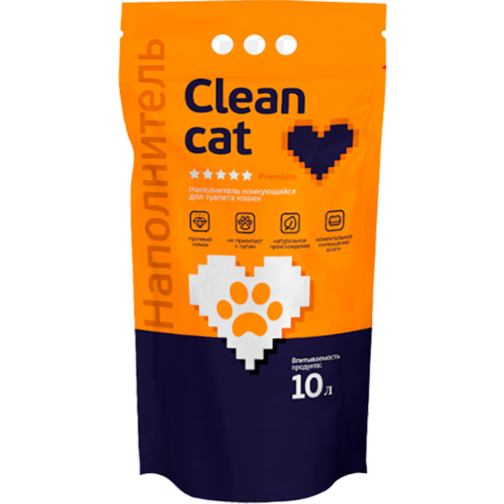 Наполнитель для туалета «Clean Cat» Premium, бентонитовый, 4.2 кг