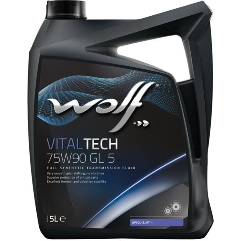 Трансмиссонное масло «Wolf» VitalTech, 75W-90 GL 5, 2305/5, 5 л