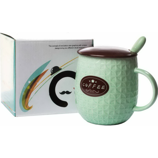 Кружка «Mon ami» MUG-169, с крышкой и ложкой, 480 мл