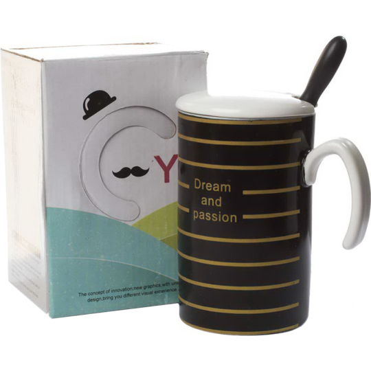 Кружка «Mon ami» MUG-175, с крышкой и ложкой, 340 мл