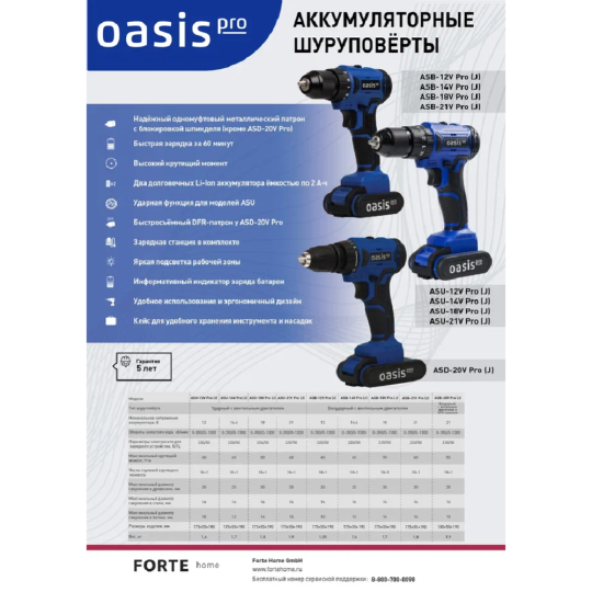 Дрель-шуруповерт «Oasis» ASB-14V PRO (J)