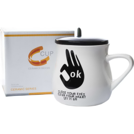 Кружка «Mon ami» MUG-24, с крышкой и ложкой, 450 мл