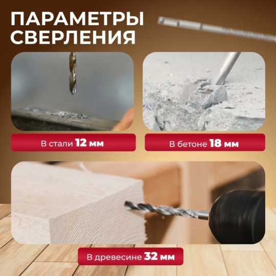 Перфоратор «Wortex» RH 2427 RH242700025 + набор буров