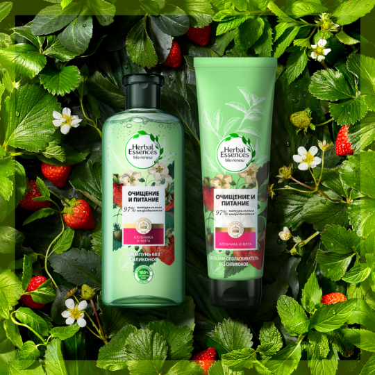 Шампунь для волос «Herbal Essences» Белая клубника и сладкая мята, 400 мл