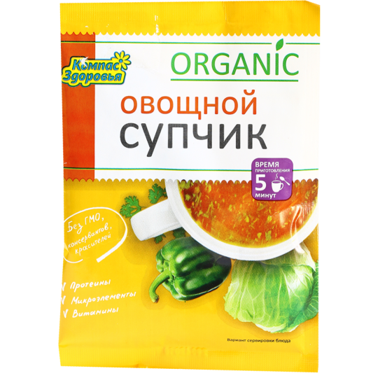 Суп-пюре «Organic» овощной, 30 г