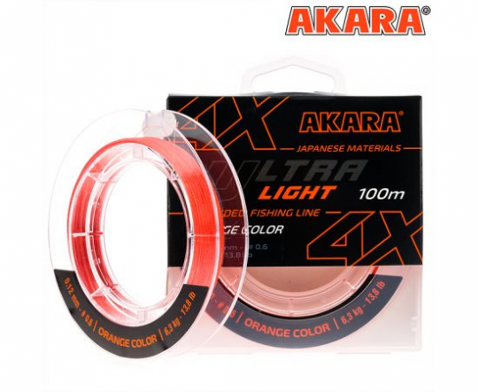 Плетёный шнур Akara Ultra Light X-4 (100м), 0.12 мм