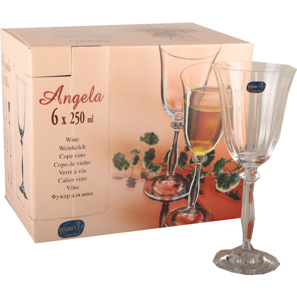 Набор бокалов для вина «Bohemia Crystal» Angela, 40600/1/250, 6х250 мл