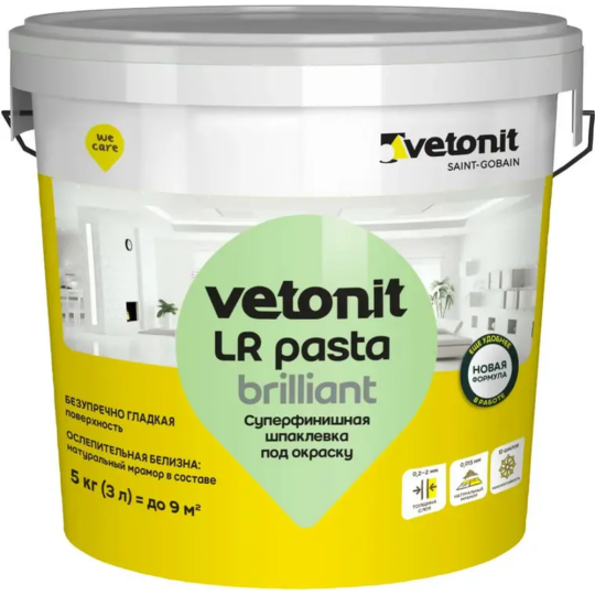 Шпатлевка «Weber» готовая, Vetonit LR Pasta Brilliant, 5 кг