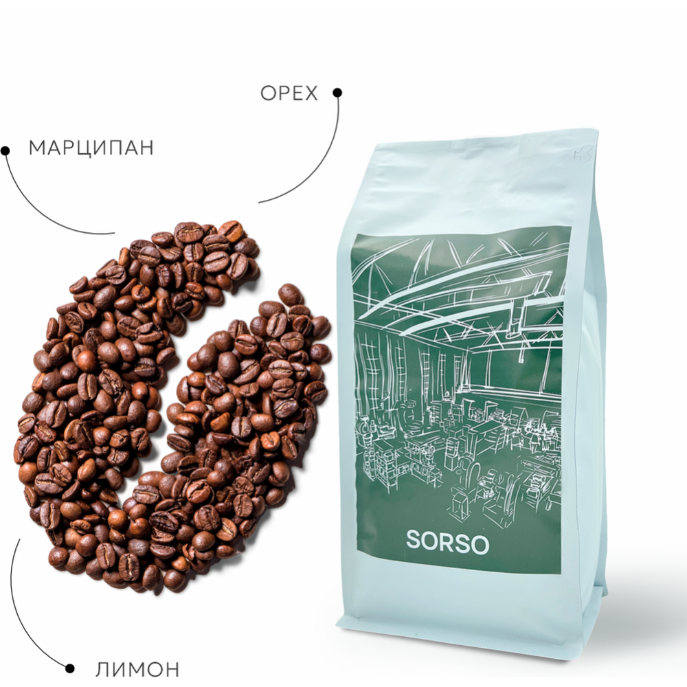 Кофе в зернах «Sorso» Ethiopia Sidamo Grade 2 Guji, 1000 г #2