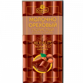  Шо­ко­лад по­ри­стый «С­пар­та­к» мо­лоч­но-оре­хо­вый, 70 г