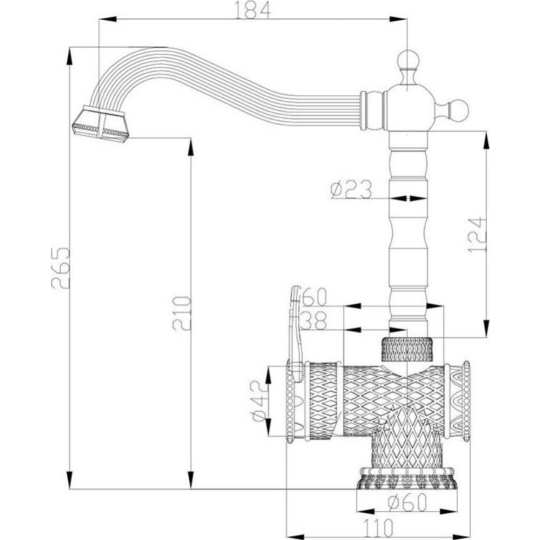 Смеситель «Zorg Sanitary» A 408 K BR