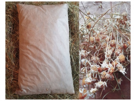 Подушка из лугового сена с ромашкой
