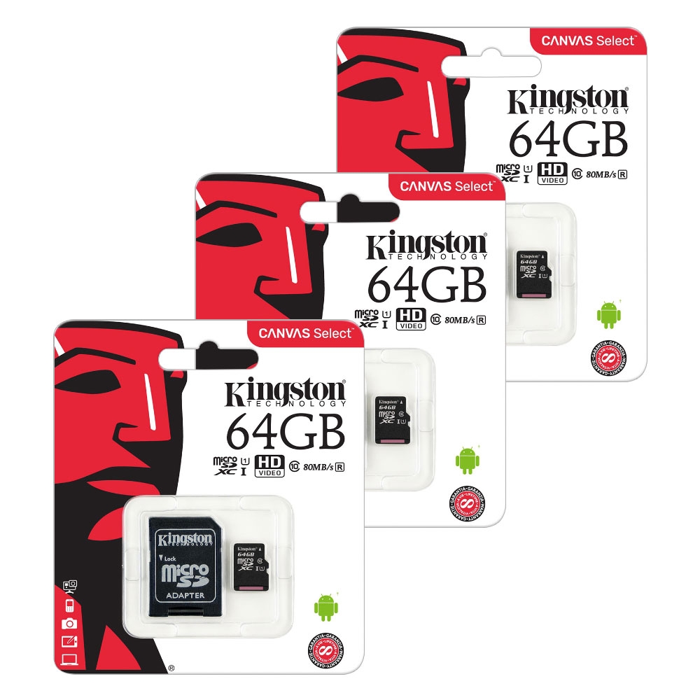 Карта памяти 64 Гб microSDXC Kingston Canvas Select