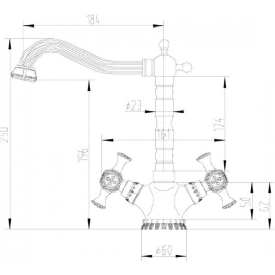 Смеситель «Zorg Sanitary» A 7005 K ВR