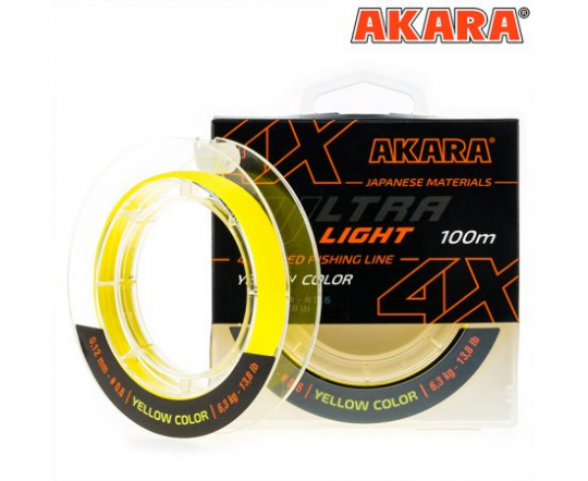 Плетёный шнур Akara Ultra Light X-4 (100м), 0.06 мм