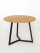 Круглый журнальный стол в стиле Лофт из массива дуба, D54см, H52.5 см, натуральный/черный, STAL-MASSIV
