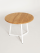 Круглый журнальный стол в стиле Лофт из массива дуба, D54см, H52.5, натуральный/белый, STAL-MASSIV