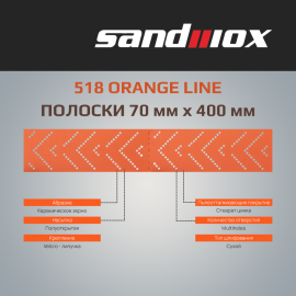 Шлифовальные полоски SANDWOX 518 ORANGE LINE Р80 - 70 мм х 400 мм