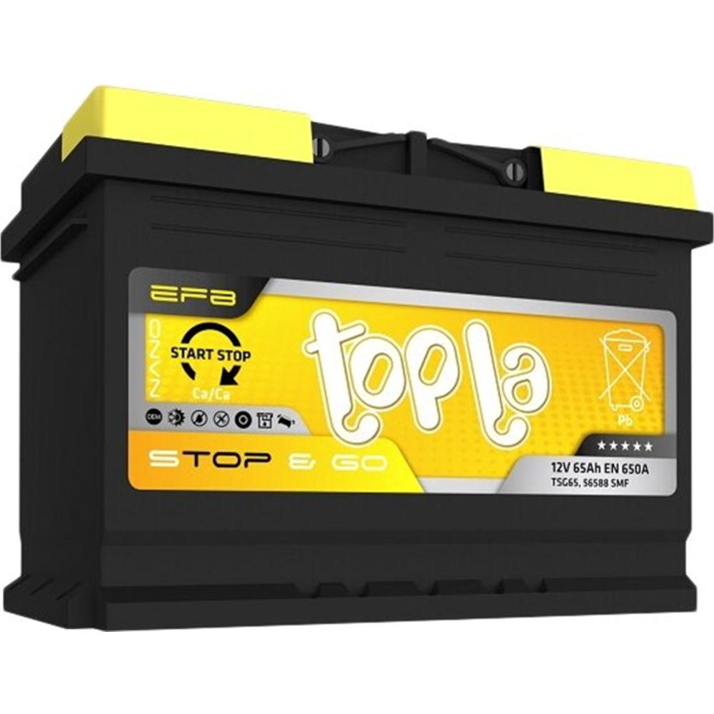 Аккумулятор автомобильный «Topla» EFB Stop&Go R +, 112065, 65 А/ч